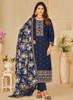 Beautiful Blue Embroidery Traditional Pant Style Suit558