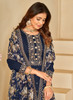 Beautiful Blue Embroidery Traditional Pant Style Suit558