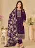 Beautiful Purple Embroidery Traditional Pant Style Suit559