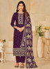 Beautiful Purple Embroidery Traditional Pant Style Suit559