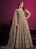 Beautiful Grey Golden Embroidery Festive Anarkali Suit575