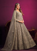 Beautiful Grey Golden Embroidery Festive Anarkali Suit575