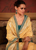 Beautiful Yellow And Green Weaved Pure Dola Silk Saree598