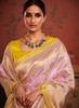 Beautiful Pink And Yellow Weaved Pure Dola Silk Saree599