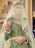 Beautiful Green And Cream Printed Crinkle Lehenga Choli665