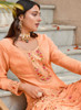 Beautiful Orange Multi Embroidery Traditional Pant Suit681