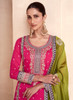 Beautiful Pink And Purple Embroidered Festive Palazzo Suit695