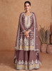 Beautiful Mauve Multi Embroidery Wedding Gharara Style Suit752