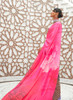 Beautiful Pink Multicolored Digital Printed Crape Silk Saree763