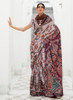 Beautiful Mauve And Grey Digital Printed Crape Silk Saree767