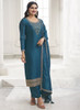 Beautiful Turquoise Sequence Embroidery Festive Pant Style Suit800