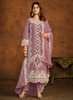 Beautiful Purple Sequence Embroidery Traditional Pant Style Suit808