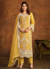 Beautiful Yellow Sequence Embroidery Traditional Pant Style Suit809