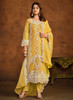 Beautiful Yellow Sequence Embroidery Traditional Pant Style Suit809