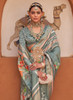 Beautiful Teal Blue Multi Digital Printed Fancy Floral Silk Saree828