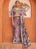 Beautiful Purple Multi Digital Printed Fancy Floral Silk Saree832