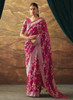 Beautiful Pink Dual Tone Floral Paithani Banarasi Dola Silk Saree893