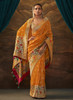 Beautiful Orange Multi Floral Paithani Banarasi Dola Silk Saree897
