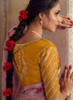 Beautiful Pink And Yellow Traditional Embroidery Organza Silk Saree941