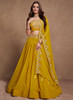 Beautiful Yellow Thread And Sequence Embroidery Wedding Lehenga Choli962