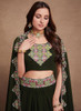 Beautiful Dark Green Thread And Sequence Embroidery Wedding Lehenga Choli964