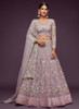 Beautiful Purple Resham Thread Embroidery Lehenga Choli And Dupatta978