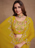 Beautiful Yellow Thread And Sequence Embroidery Wedding Lehenga Choli1036