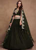 Beautiful Dark Green Thread And Sequence Embroidery Wedding Lehenga Choli1038