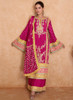 Beautiful Hot Pink Multi Embroidered Wedding Palazzo Suit1059