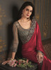 Beautiful Rouge Red Sequence Embroidery Saree1061