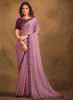 Beautiful Purple Multi Embroidery Traditional Festive Saree1075