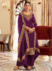 Beautiful Purple Embroidery Designer Salwar Suit1105