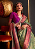 Beautiful Green And Magenta Zari Weaved Handloom Silk Saree1125