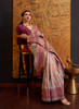 Beautiful Pink Two Tone Zari Weaved Handloom Silk Saree1127