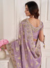 Beautiful Purple Embroidery Wedding Saree1131