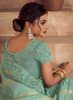 Beautiful Sea Green Golden Embroidery Wedding Saree1133