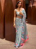 Beautiful Grey Floral Printed Festive Saree1138