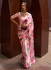 Beautiful Pink Floral Printed Festive Saree1183