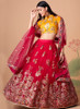 Beautiful Cherry Red Multi Embroidery Wedding Lehenga Choli1203