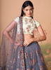 Beautiful Slate Grey Multi Embroidery Wedding Lehenga Choli1205