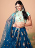 Beautiful Royal Blue Multi Embroidery Wedding Lehenga Choli1207