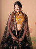 Beautiful Black And Yellow Multi Embroidery Wedding Lehenga Choli1209