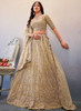 Beautiful Beige Mirror Work Embroidery Wedding Lehenga Choli1214