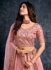 Beautiful Blush Pink Zarkan Embroidery Silk Wedding Lehenga Choli1277