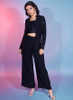 Beautiful Navy Blue Sequence Embellished Co-Ord Style Pant Suit1281