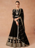 Beautiful Black Golden Sequence Embroidery Anarkali Gown With Belt1289