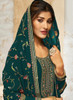 Beautiful Dark Green Multi Embroidery Traditional Palazzo Suit1291
