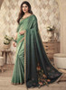 Beautiful Green Two Tone Digital Floral Printed Silk Saree1301