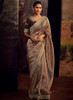 Beautiful Brown Two Tone Embroidered Organza Silk Saree1316