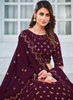 Beautiful Wine Sequence Embroidery Georgette Lehenga Choli1328